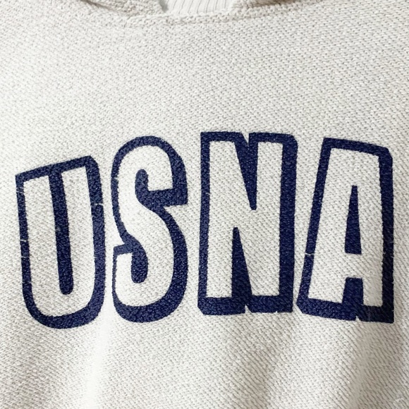 PennantKnit  USNA United States Naval Academy Long Sleeve Hooded Sweatshirt ⬜️🟦 - Picture 6 of 9